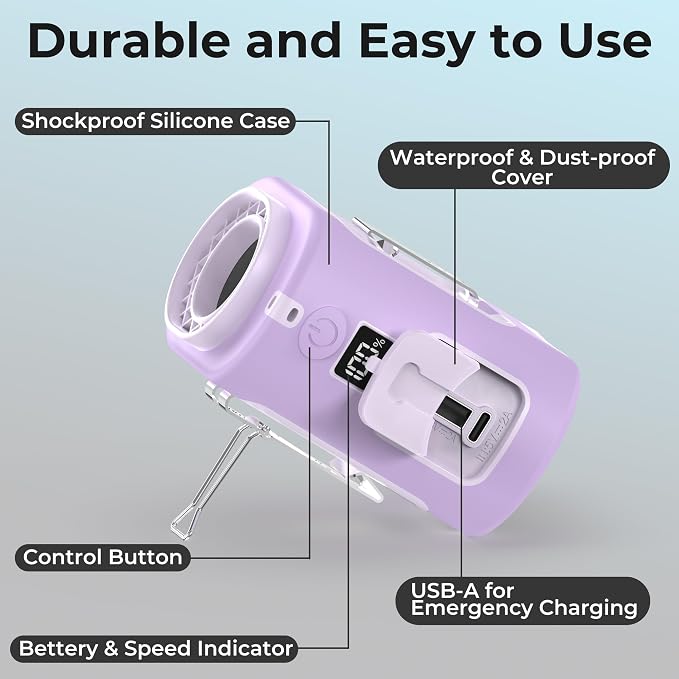 AMACOOL Mini Portable Waist Fan Clip on, 13000RPM Wearable Shirt Belt Fan | Birthday Gifts for Mother Mom Her Girl, Rapid-Cooling Personal Neck Fans for Women Men Outdoor Work Jobsite Travel Camping