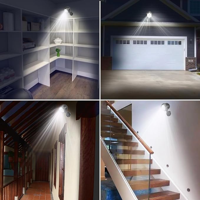 Battery Powered Motion Sensor Outdoor Lights,Waterproof 2Packs | IP65 Waterproof Spotlight,6 LED Motion Detecting Light,360° Adjustable Floodlight for House Walls Garage and Yard Porch