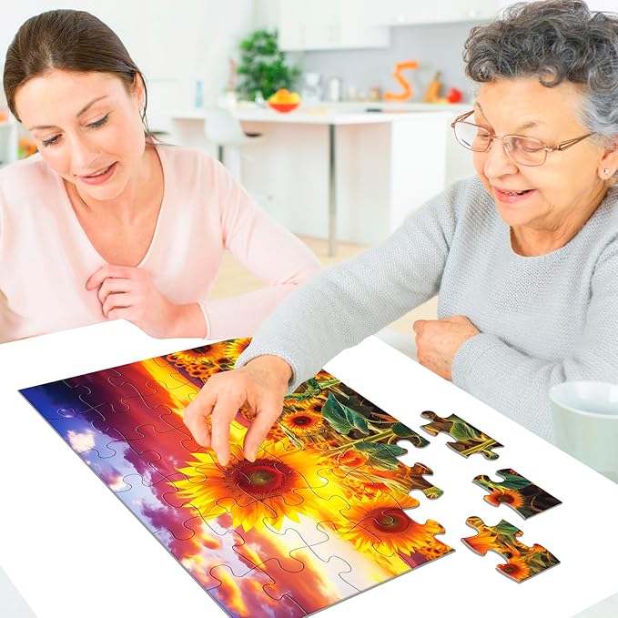 4 Packs Large Piece Puzzle for Seniors - Dementia 36 Pieces Puzzles for Elderly Adults,Alzheimer Puzzles Memory Cognitive Games for Elderly Seniors with 4 Storage Bags