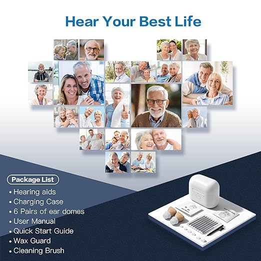 Hearing Aids,Hearing Amplifiers with Charging Case Noise Reduction,Discreet & Lightweight,Comfortable Fit,All Day Comfort,Indoor and Outdoor Use,Perfect for Seniors