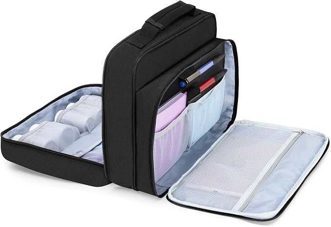 Damero Pill Bottle Organizer, Medicine Bottles Storage Bag, Black | Medication Travel Carrying Case, with Mesh Pouches and Elastic Bands, for Pill Organizer, Vitamins, Medical Supplements