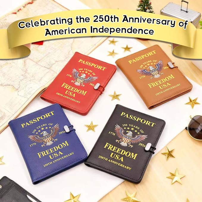 Melsbrinna Premium Leather Passport Holder Covers Case, Waterproof Rfid Blocking Travel Wallet Passport Holder with Pen Holder, Cute Passport Book for Women/Men