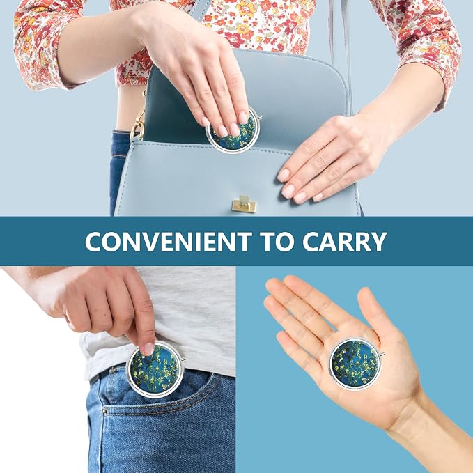 Pill Box 3 Compartment Small Pill Case,Portable for Pocket or Purse Pill Organizer Pill Container Holder to Hold Vitamins, Medication, Fish Oil and Supplements(2PCS)