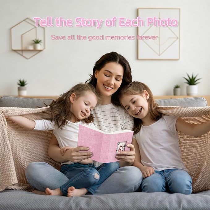 popotop Photo Album 4x6-100 Photos Photo Books with 100 Vertical Pockets,Linen Cover Albums for Family Wedding Anniversary Baby Vacation Pictures