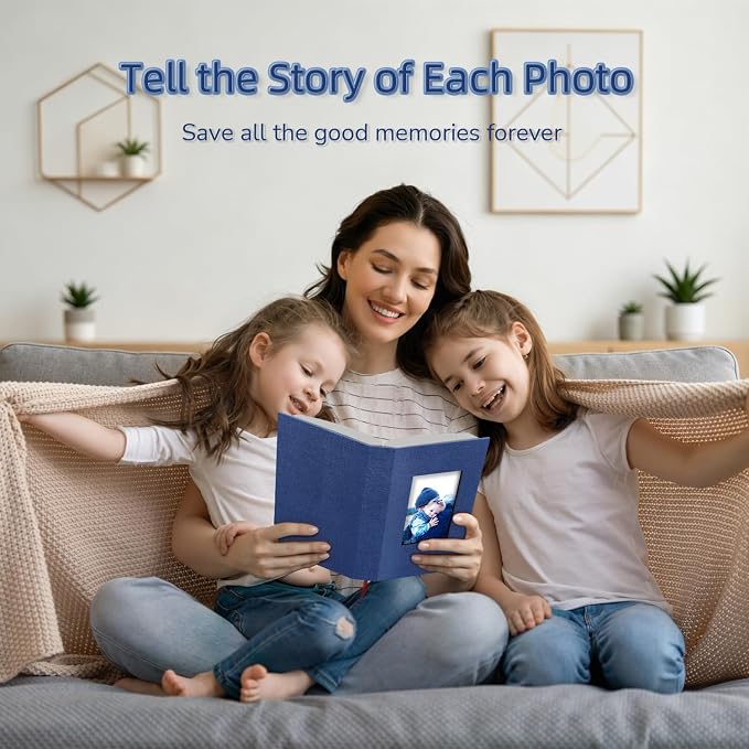 popotop Photo Album 4x6-300 Photos Linen Cover Photo Books with 300 Horizontal Pockets,Slip-in Picture Albums for Family Wedding Anniversary Baby Vacation Pictures