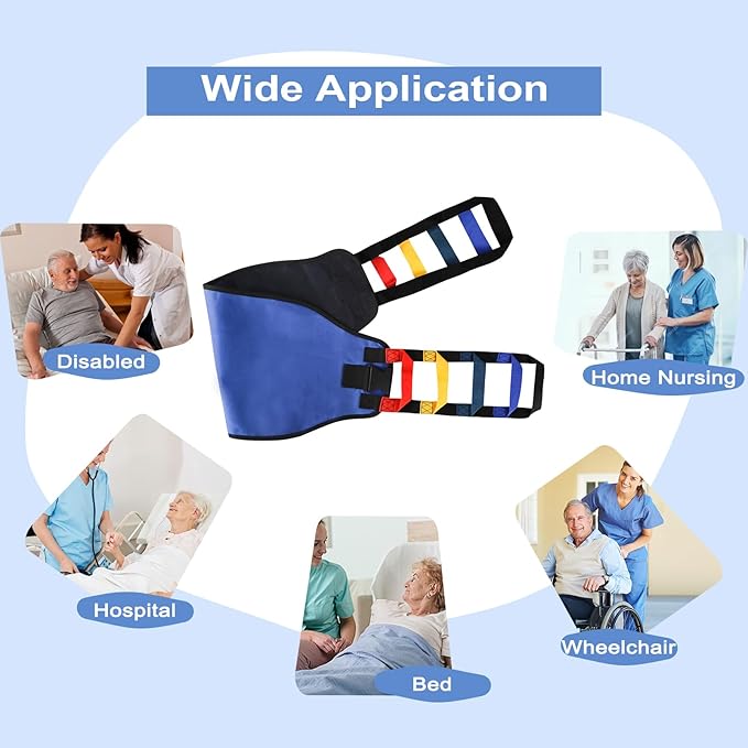 Transfer Sling, Transfer Belt Gait Belts for Seniors, Heavy Duty Patient Lift Belt with Straps, Mobility Standing and Lifting Belt for Elderly, Disabled, Injured-Safely Move from Bed and Wheelchair