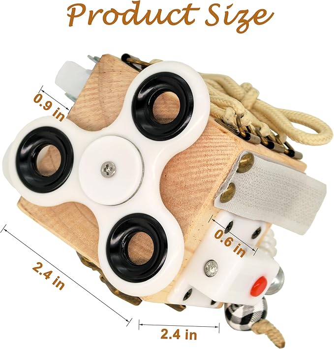Busy Boxes for Dementia Patients, Fidget Boards for Adults with Dementia, Busy Cube Sensory Toys for Elderly, Alzheimers Activities & Therapeutic Gifts Crafts Gadgets for Seniors with Stroke (Medium)
