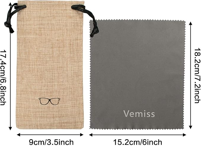Vemiss Hard Shell Sunglasses Case, Large Linen Fabric Protective Glasses Case for Men Women