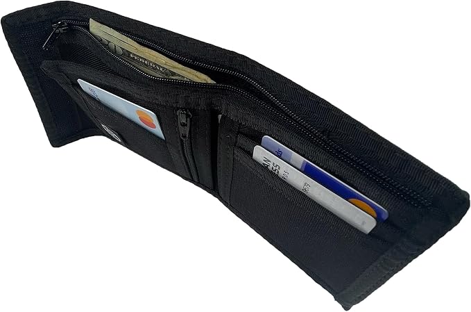 Sprocket Nylon Bifold Wallet with Zippered Coin Pocket (Black)