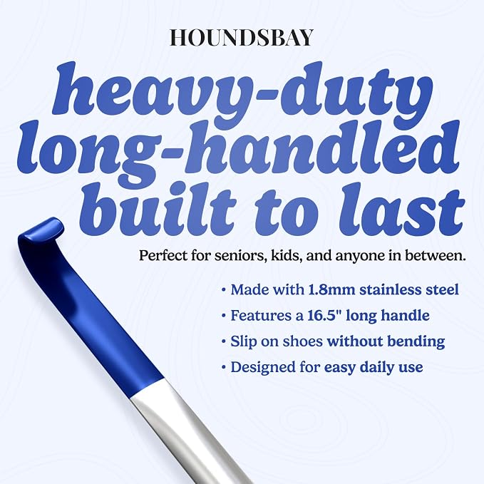 Metal Shoe Horn Long Handle for Seniors, Shoehorn Long-handle, Shoe Horns for Men Long Handle, Long Handled Shoe Horn for Women and Kids, Extra Long Shoe Horn for Seniors, Boot Horn, Shoe Spoon