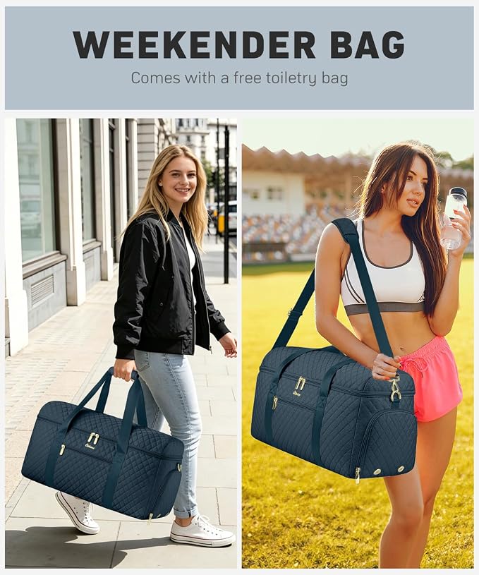 Travel Bags for Women Wide Open Large weekender Duffle Bag with Shoe Compartment Overnight Hospital Bag For Women Labor Delivery Carry on Bag Personal Item Travel Bag with Wet Pocket Peacock Blue