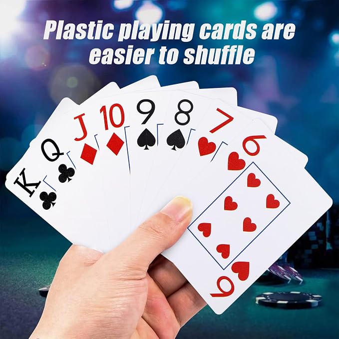 12 Pack Playing Cards Bulk,Plastic Playing Cards Waterproof Poker Size Cards, Jumbo Large Print for Adults and Seniors,12 Deck of Cards for Fun Card Games