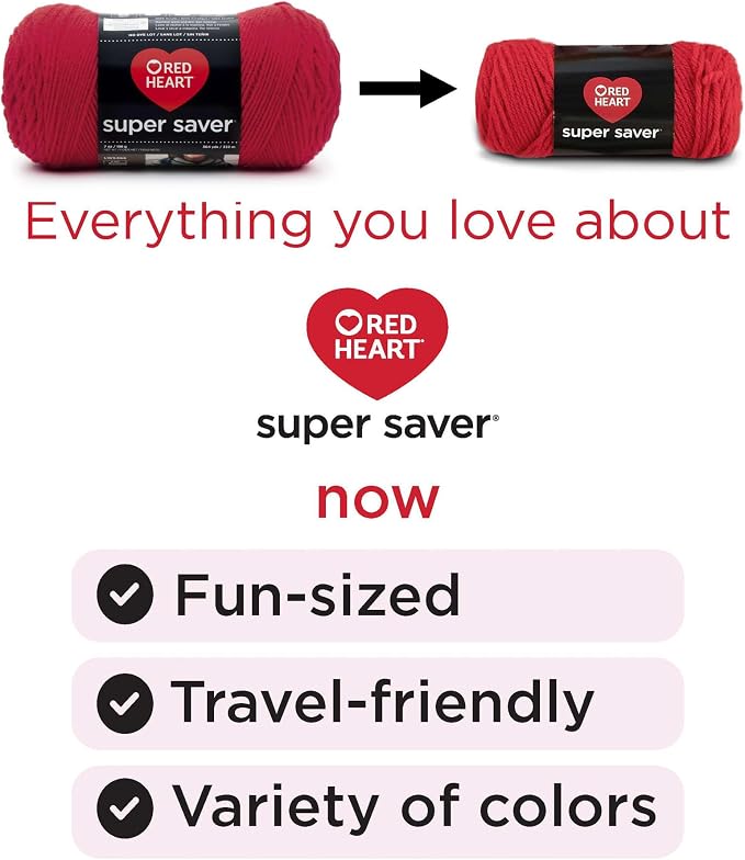 Red Heart Super Saver Yarn Super Craft Kit Brights, with 12 Pack of 50g/1.7 oz. 4 Medium Worsted Yarn for Knitting & Crocheting, 12 Colors, Perfect for Chunky Sweaters, Blankets, Amigurumi