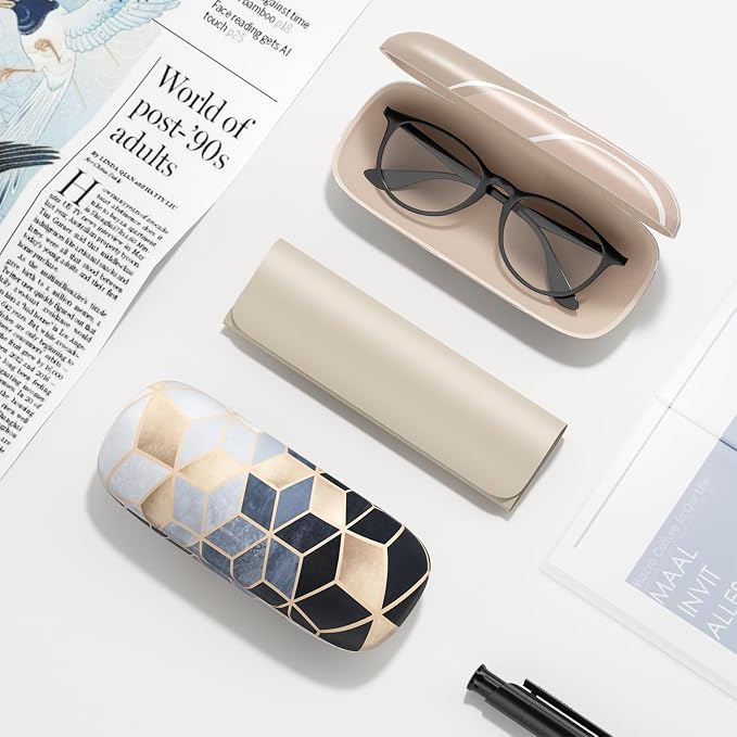 Eyeglasses Case, Hard Shell Protective Case for Glasses, Unisex for Women Men