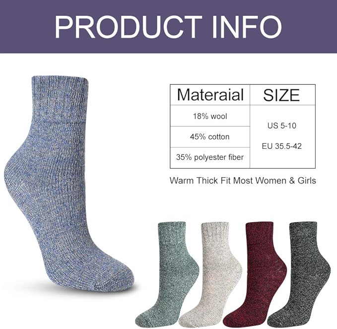 besky Warm Socks for Women Cozy Fuzzy Winter Socks