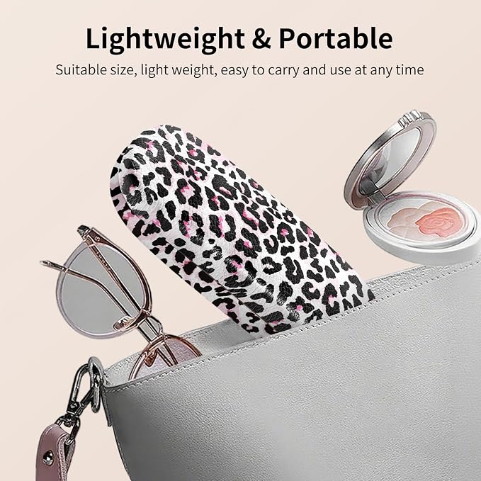 Glasses Case Hard Shell, Leather Protective Case for Sunglasses with Cleaning Cloth, Cute Eyeglass Cases for Women