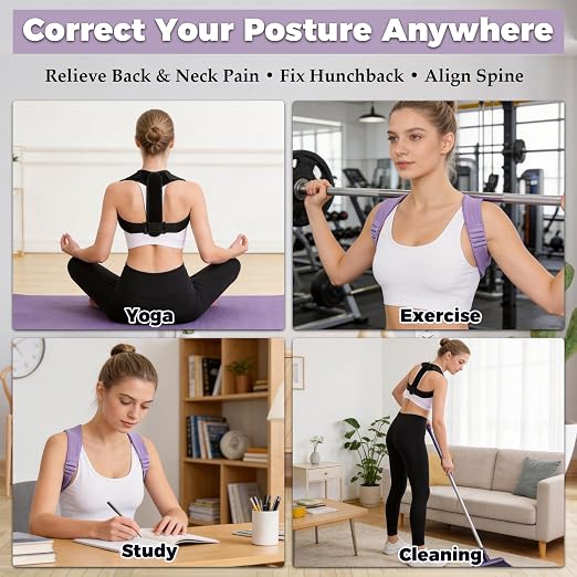 2PCS Posture Corrector Set,Nighttime Posture Brace Sleeping and Adjustable Back Straps For Posture,Unisex,Provides Soft and Comfortable Back Support,Effectively Relieves Pain