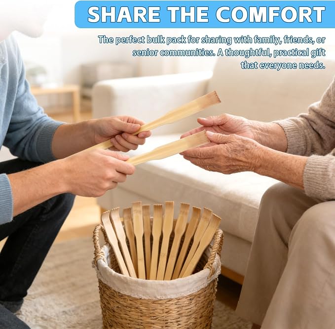 24 Pcs 16.5 Inch Natural Bamboo Back Scratchers for Adults | Multi-piece bulk pack suitable as thoughtful gifts targeting seniors, home, office, and travel use