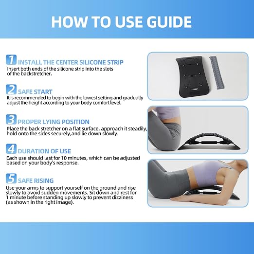 Back Stretcher and Posture Support for Lumbar & Upper Back, Portable Body Stretching Device for Muscle Relaxation