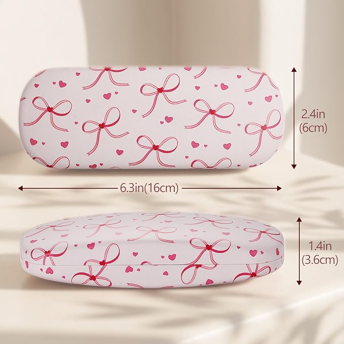 MoKo Hard Shell Eye Glasses Case, PU Leather Eyeglasses Cases with Cloth