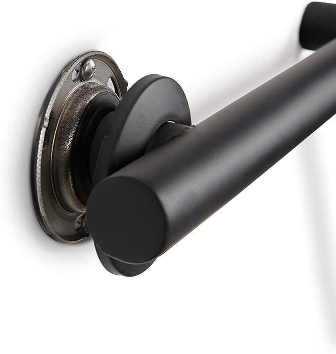 Bathroom Grab Bar, 38 inch Stainless Steel, Right Handed Zuma Bar, 1.25 inch Diameter, Handicap Grab Bar, Safety Rail, Matte Black