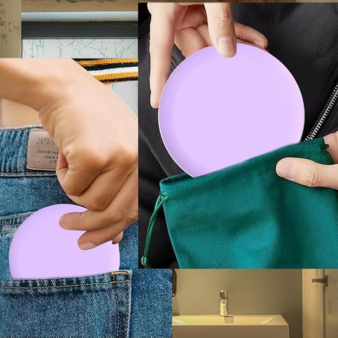 2 Retainer Case, Slim Aligner Cases for Invisalign, Mouthguard Case with Removal Tools& Aligners Chewies& Brush, Removable Inner Tray Silicone for Easy Cleaning (Purple-2pcs)