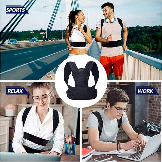 Posture Corrector for Kids Adjustable Back Straighter with Shoulder Pads Upper Back Posture Brace for Teenagers to Provide Spinal Support Improve Posture and Prevent Slouching (Small, waist size 15.7-23.6in)