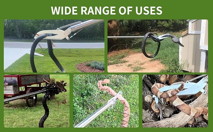 50" Snake Grabber, Snake Grabber Tool, 3 Fold Snake Tongs,Heavy-Duty Trash Picker Pickup Tool for Home