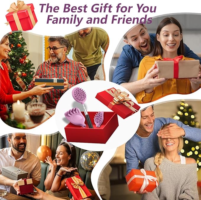 Back Scratcher with 3 Detachable Scratching Heads Silicone Massager Extendable Telescoping for Itches Lotion Application Spa Whole Body Seniors The Disabled Baby Men Women Kids Adults Purple