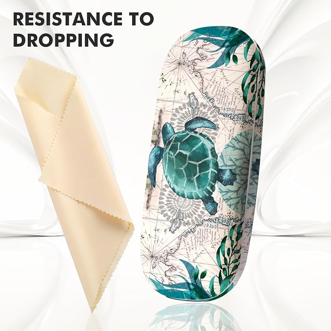 Glasses Case Hard Shell,Portable Protective Eyeglasses Case, Eyeglass Holder Box with Cleaning Cloth, for men women