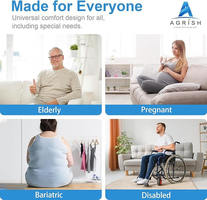 Toilet Seat Risers For Seniors, Male-Friendly Width & Height Raised Toilet Seat With handles, Toilet Riser for Elderly, Handicap, Elevated, Fit Any Toilet, 400lbs