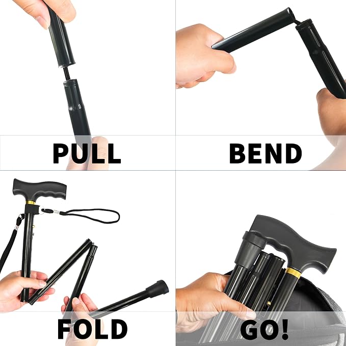 Folding Canes for Men and Women, Floral | 5-Level Adjustable Height, Lightweight Collapsible, Aluminum, Wrist Strap, T Handle, Walking Sticks for Seniors Adults