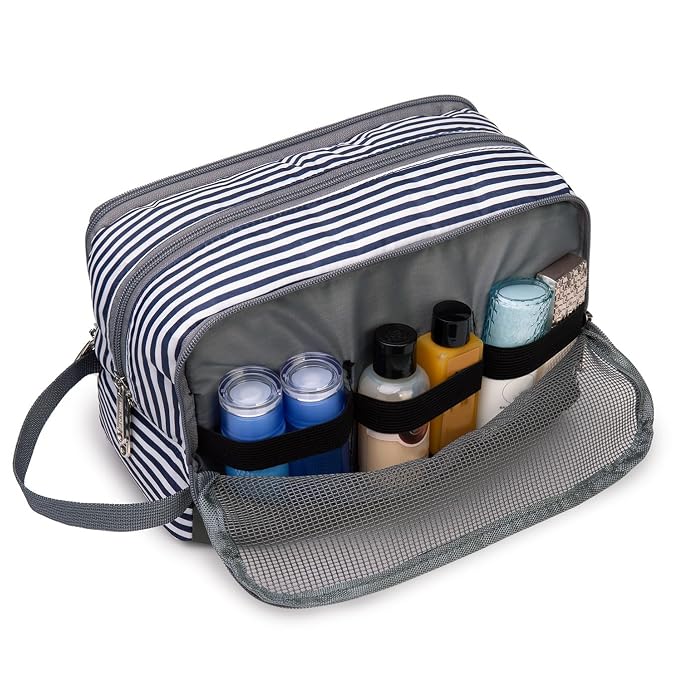 WANDF Travel Toiletry Bag for Men, Small Dopp Kit for Toiletries | Water-Resistant Fabric, Travel Bag for Toiletries, Compact Storage, Shaving Accessories, Weekend Trips