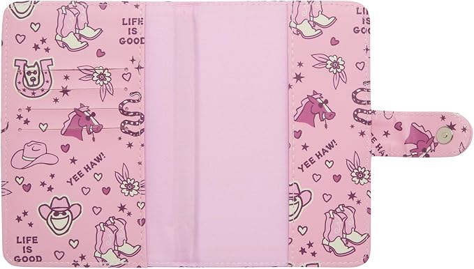Life is Good Travel Passport Cover, Card Slots, Snap Closure | Slim Design, Card Slots, Snap Closure, Fits Neatly in a Purse or Backpack, Keeps Documents and Boarding Pass Organized