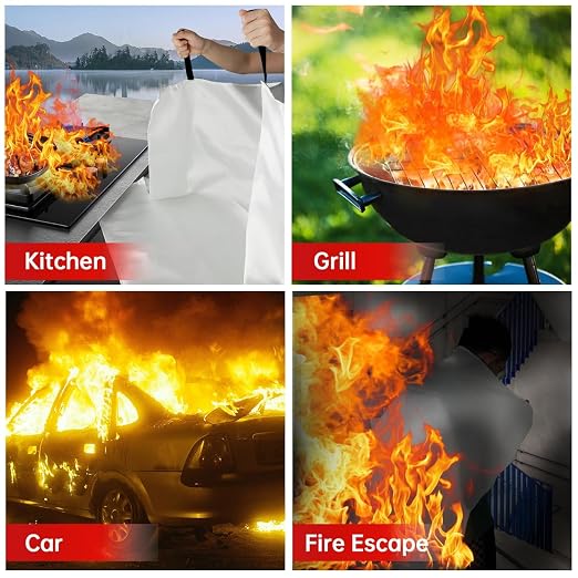 Fire Blankets for Home and Kitchen,8-Pack 40"x40" Emergency Fire Safety Blankets for People House Car Office Warehouse Emergency Survival Safety
