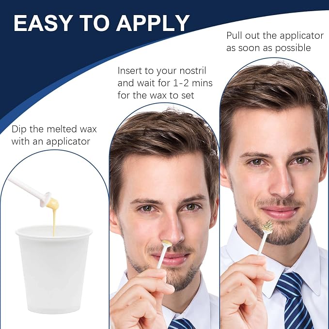 Nose Wax Sticks Applicators, 200 Pcs Plastic Wax Rod Wand for Nostril Cleaning and Nose Hair Removal