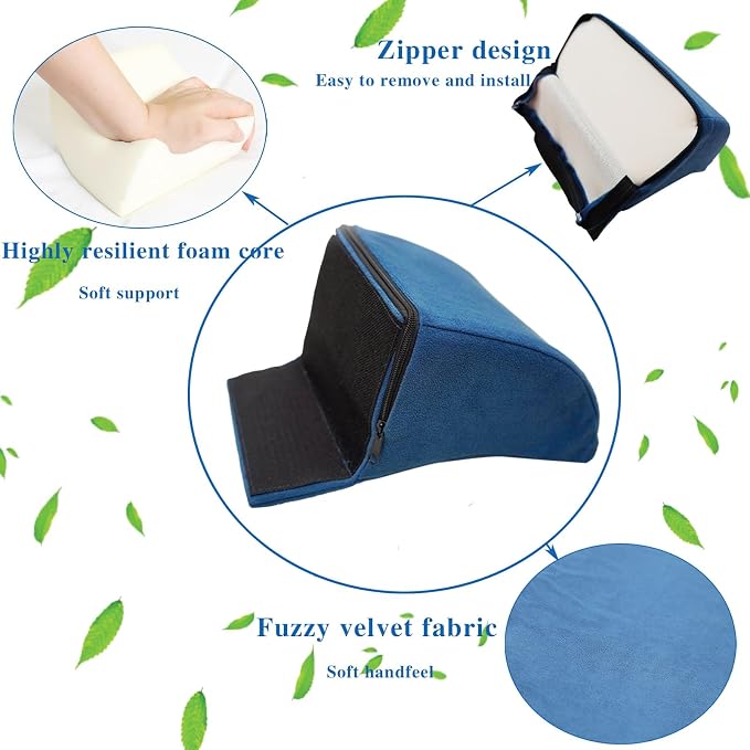 Wheelchair Lateral Support Cushion, Wheelchair Back Support Cushion for Positioning, Lateral Foam Wedge Cushion for The Elderly (Blue)(Waist Rest)