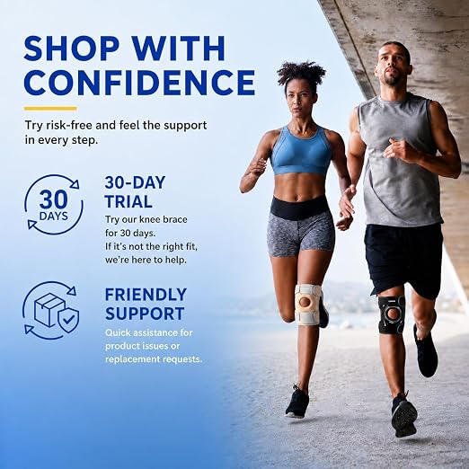 CAMBIVO ELITE Knee Brace with Side Stabilizers & Open Patella Gel Pad — Adjustable Support for Meniscus, Arthritis, ACL, MCL Recovery, Knee Support for Men and Women - Please Check Size Chart