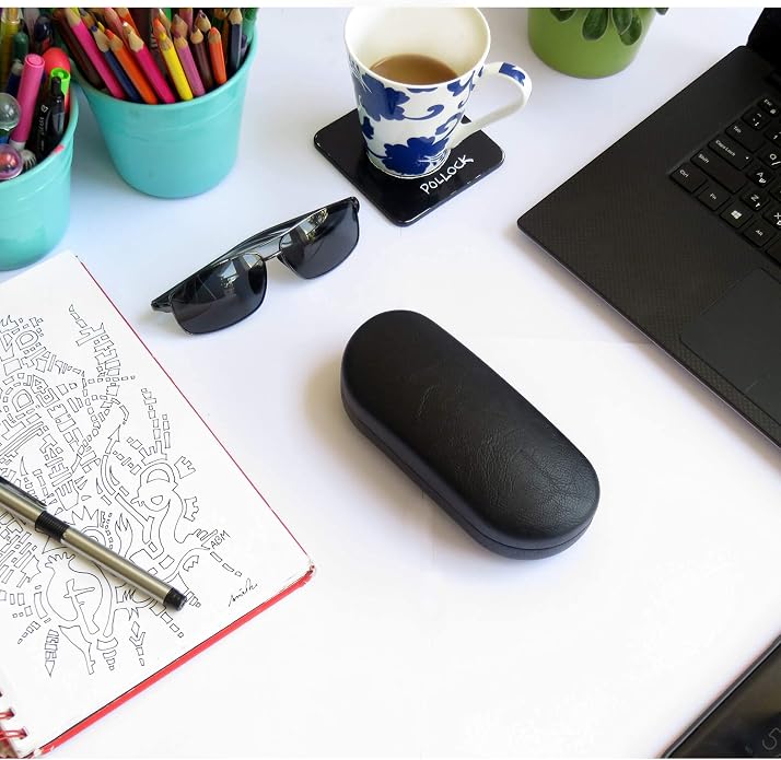 MyEyeglassCase - Large Sunglasses Case - Glasses Holder with Pouch & Cloth - Eyeglass Hard shell Medium - Extra Large frames