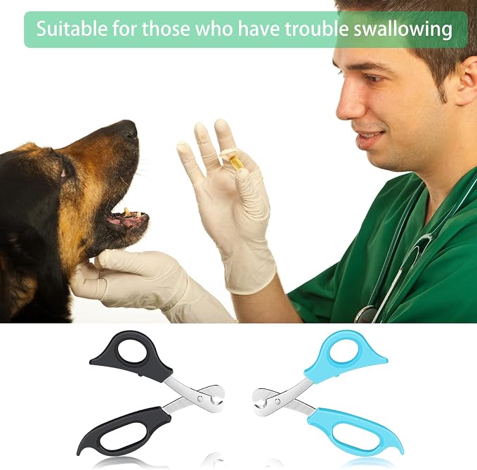 2 Pieces Pill Splitter Scissors Pill Scissors Cutter with Stainless Steel Blade and Ergonomic Handle for Accurate Dosage of Small Large Pills Tablets Vitamins Elderly Kids Pets Travelling Favors