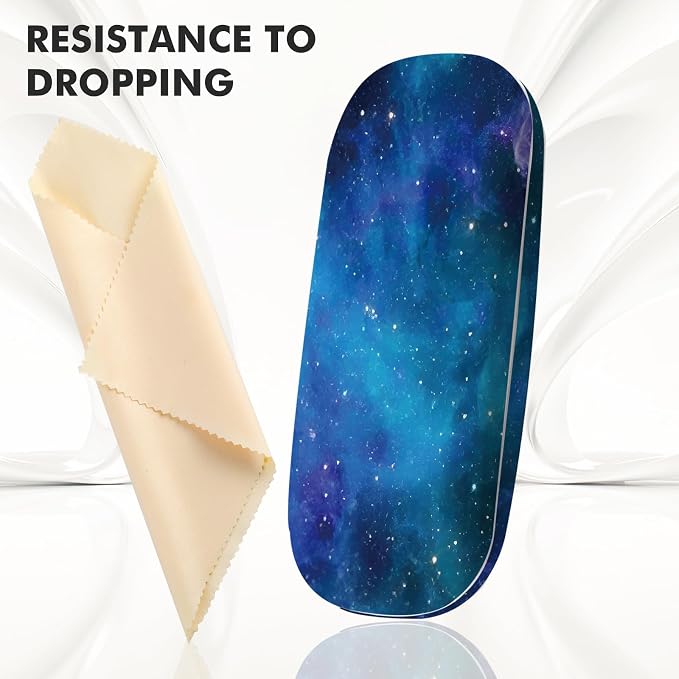 Glasses Case Hard Shell,Portable Protective Eyeglasses Case, Eyeglass Holder Box with Cleaning Cloth, for men women