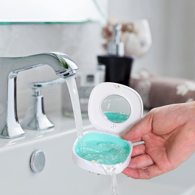 Doboli 2 Pack Retainer Case with Vent Holes, stocking stuffers for gift women men,Compatible with Invisalign,Night Guards,and Mouth Guards Case - Includes Storage Bag,Slim Aligner Remover Tool