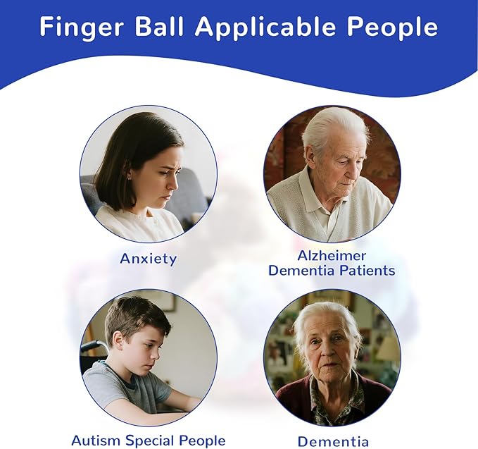 Sensory Ball for Anxiety Relief and Alzheimer's Dementia - Squeezeable Fidget Ball for Alzheimer's Dementia, Autism, ADHD, Bouncy Ball for Skin Pickers and Special Needs (Bright Blue)