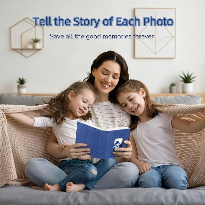 popotop Photo Album 4x6-200 Photos Photo Books with 200 Horizontal Pockets,Linen Cover Albums for Family Wedding Anniversary Baby Vacation Pictures