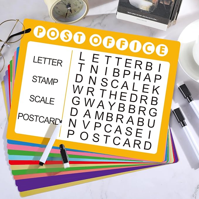 Yeaqee 12 Pcs Word Search Books for Dementia Game Reusable Alzheimers Word Search Cards Dementia Activities Large Print Products for Grandpa Elderly Seniors Patients Crossword(Bright Color)