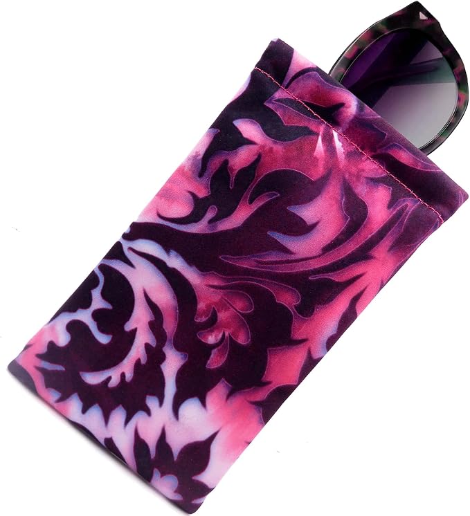 Soft Sunglasses case | Large Glasses Case Holder - Eyeglass Pouch Squeeze Top | Glasses pouch Lightweight Extra Layers