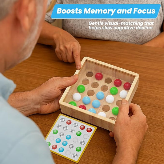 Dementia Activities for Seniors — Alzheimer’s Cognitive Bead Puzzle, Memory Game with 20 Challenge Cards, Hand-Eye Coordination Therapy, Sensory Brain Games, Gift for Elderly & Dementia Patients