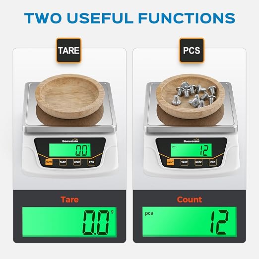 Bonvoisin Digital Scale 0.1 Gram Accuracy Precision Lab Scale 6000g Scientific Digital Balance for Laboratory, Jewelry Weighing