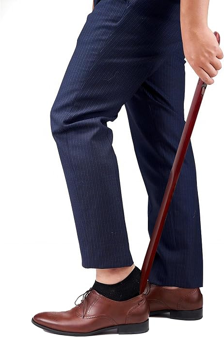 Myluxi Wooden Shoe horn Long Handle for Seniors Men,Women-23.6in Long Handled Shoehorn,Shoe Helper for Home/Travel