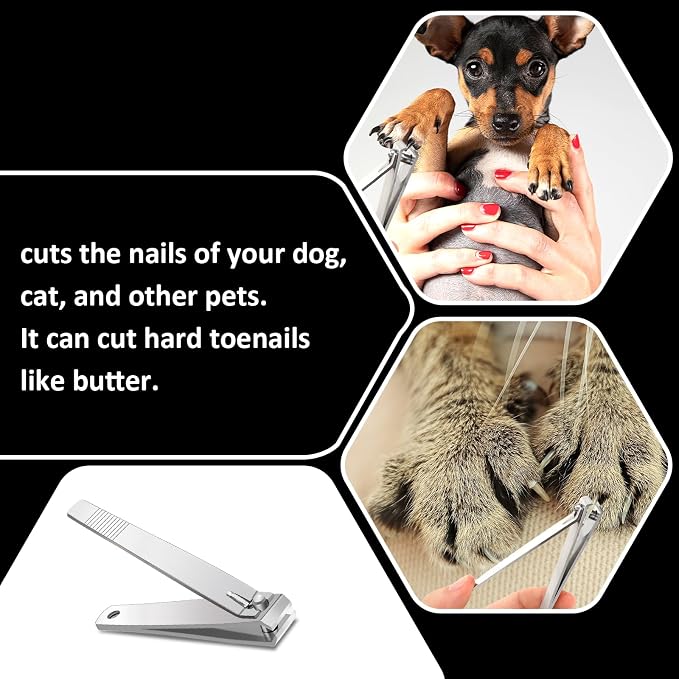 Straight Nail Clippers for Thick Nails Sturdy Stainless Steel Fingernail Toenail Clippers Trimmers Thick Toenail Clipper for Men Women (Silver)